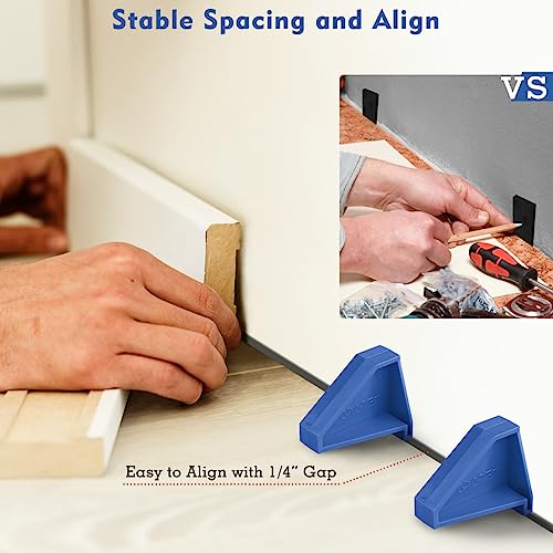Tezoro Flooring Spacers,Laminate Wood Flooring Tools,Compatible w/Vinyl Plank, Hardwood & Floating Floor Installation etc,Hardwood Flooring w/1/4 Gap,Special Triangle Stay in Place (24) - Image 5