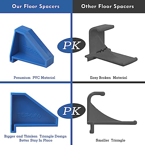 Tezoro Flooring Spacers,Laminate Wood Flooring Tools,Compatible w/Vinyl Plank, Hardwood & Floating Floor Installation etc,Hardwood Flooring w/1/4 Gap,Special Triangle Stay in Place (24) - Image 3