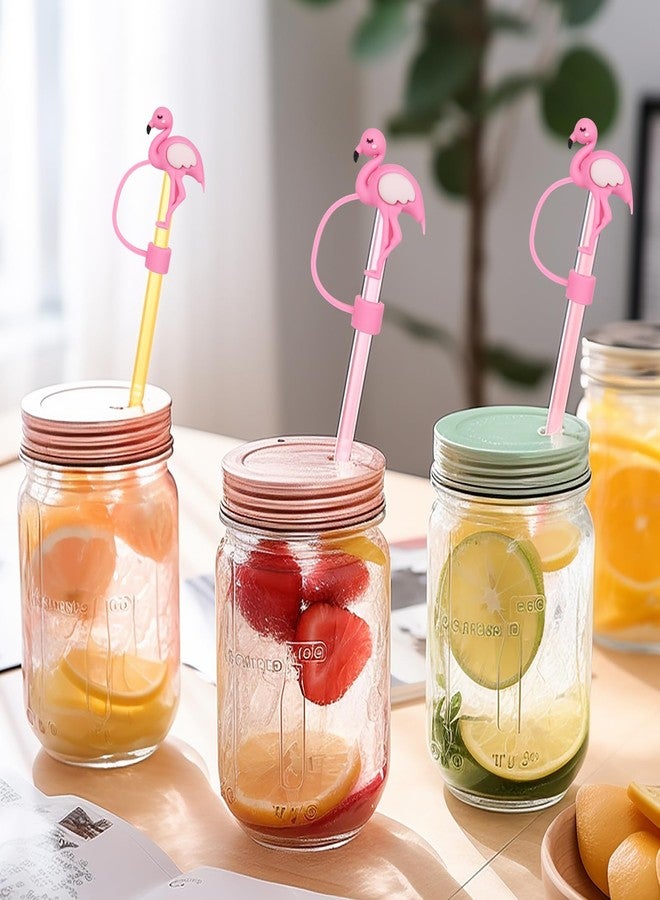 وولاين مجموعة أغطية شفاطات فلامنجو من والين، 4 قطع، لون وردي، مصنوعة من السيليكون القابل لإعادة الاستخدام، مقاس 10 مم/0.4 بوصة، لحماية أطراف الشفاطات، مثالية لحفلات الشاطئ الاستوائية الصيفية بطابع هاواي. - Image 5