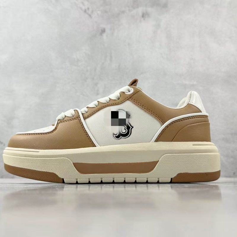 Wu Pin Pai Unisex Retro Skate Sneakers with Chunky Sole - Classic Monogram Design in White and Blue - Image 1