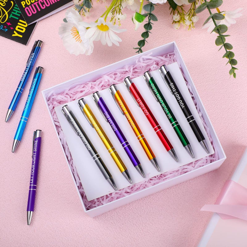 Sabary 100 Pcs Inspirational Notepads Ballpoint Pens Sets Mini Motivational Pocket Notebooks Journals Bulk Christmas Teacher Appreciation Gifts for Office Supplies(Inspirational) - Image 4