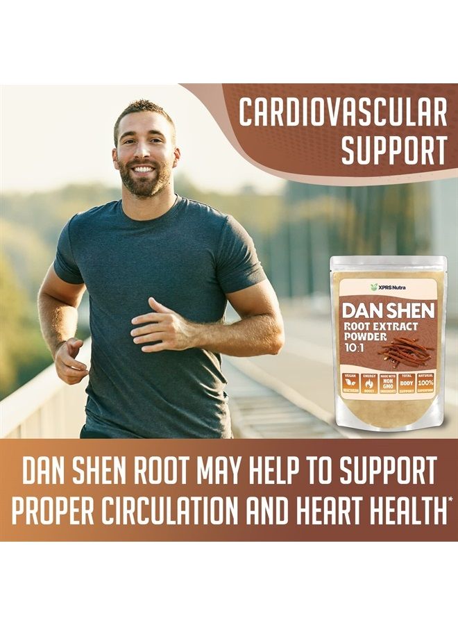 XPRS Nutra Dan Shen Root Extract Powder 10:1- Premium Dan Shen (Red Sage) Concentrated Powder - Vegan Friendly Danshen (8 oz) - Image 2