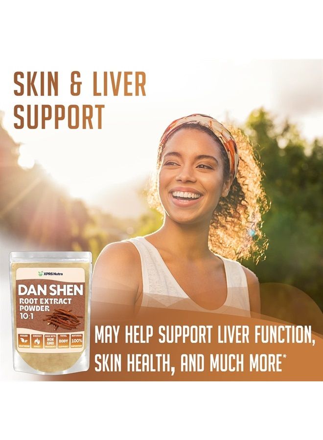 XPRS Nutra Dan Shen Root Extract Powder 10:1- Premium Dan Shen (Red Sage) Concentrated Powder - Vegan Friendly Danshen (8 oz) - Image 4