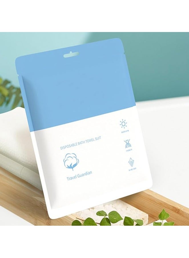Disposable bath towel (140*70) + towel (60*30) set travel essentials pure cotton thickened compressed towel bath towel suitable for travel, hotels, beauty salons (10 packs) - Image 2