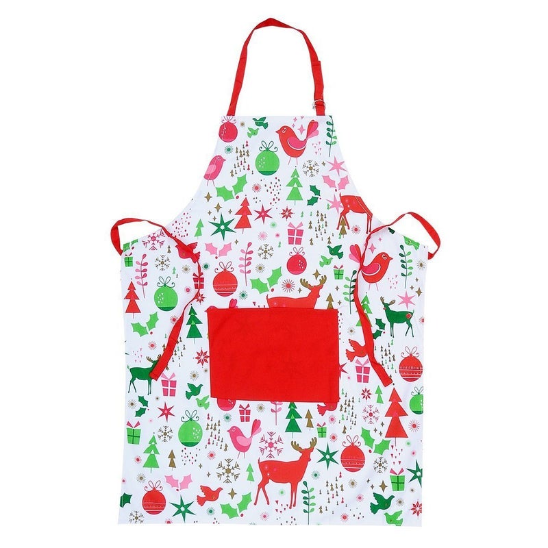YEKOO Red and White Chef Aprons with Pockets and Adjustable Neck  Waist TiesMachine WashablePrefect for CookingBakingCrafting100 Natural Cotton