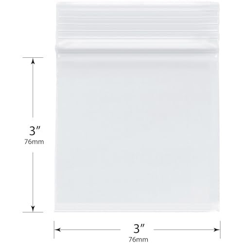 Plymor 3" x 3" (Pack of 100), 4 Mil Heavy Duty Zipper Reclosable Plastic Bags - Image 2