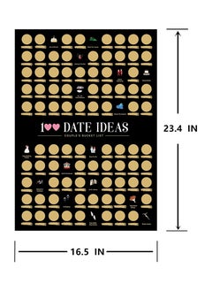 Excefore 100 Dates Scratch off Poster for Couples Bucket List, Surprise Gifts for Girlfriend Married Couples Engagement Wedding Gift (16.5" x 23.4")  - Image 5