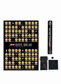 Excefore 100 Dates Scratch off Poster for Couples Bucket List, Surprise Gifts for Girlfriend Married Couples Engagement Wedding Gift (16.5" x 23.4")  - Image 1