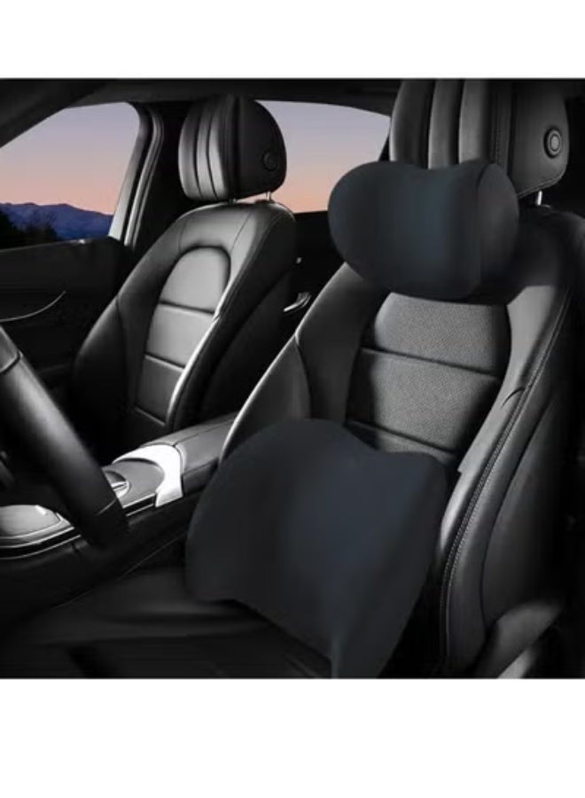 Arabest Car Neck Pillow and Lumbar Support Set, Ergonomic Neck and Back Support, High-Density Foam Padding, Comfortable Long Drives, Car Neck and Lumbar Cushion (1 Neck Pillow + 1 Lumbar Support) - Image 2