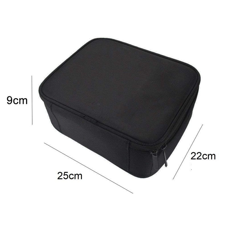 Pushkh Travel Makeup Cosmetic Storage Case Professional Make up Train Case Cosmetic Box Portable Travel Artist Storage Bag Brushes Bag Toiletry Organizer Tool with Adjustable Dividers Black - Image 3