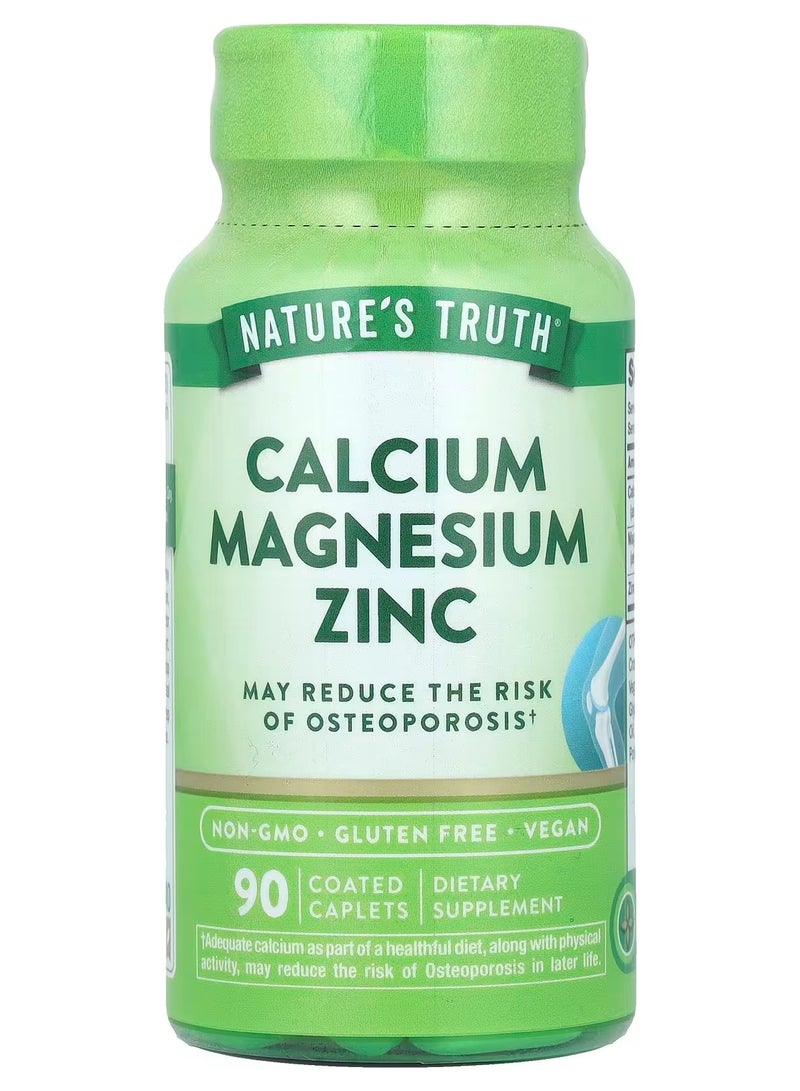 Nature's Truth Calcium Magnesium Zinc, 90 Coated Caplets  - Image 1