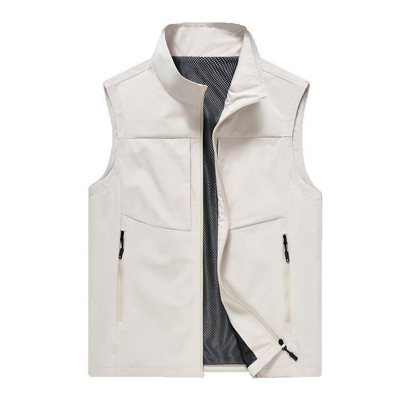 High-Grade Waistcoat Outdoor Multi-Pocket Casual Waistcoat Plus Size Loose Waterproof Quick-Drying Jacket Waistcoat Printable Logo - Image 3