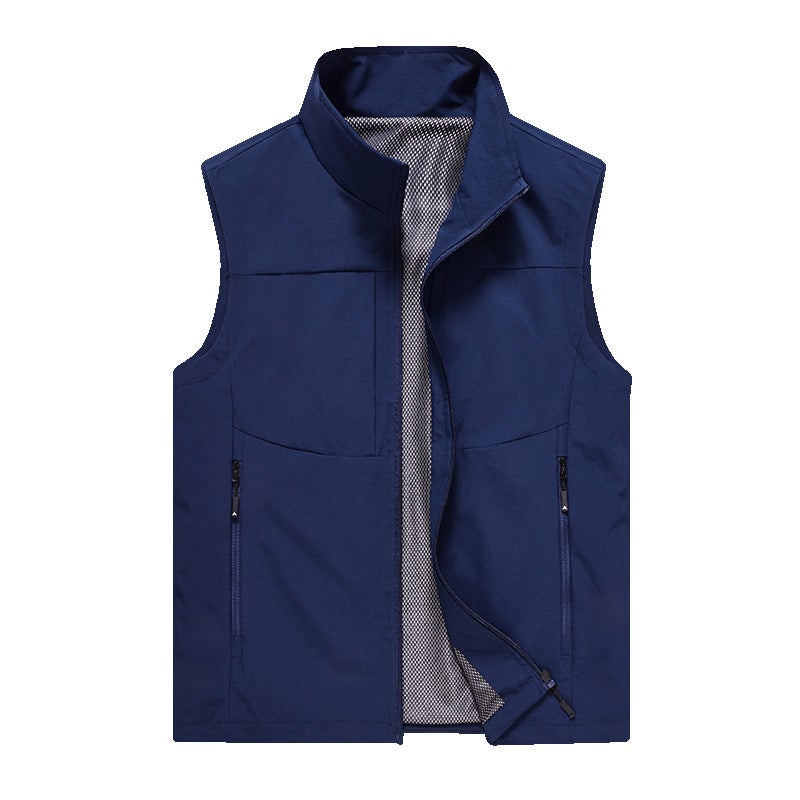High-Grade Waistcoat Outdoor Multi-Pocket Casual Waistcoat Plus Size Loose Waterproof Quick-Drying Jacket Waistcoat Printable Logo - Image 4