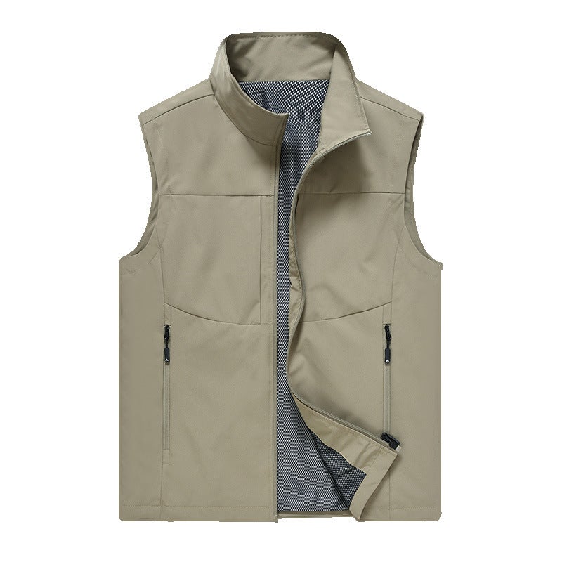 High-Grade Waistcoat Outdoor Multi-Pocket Casual Waistcoat Plus Size Loose Waterproof Quick-Drying Jacket Waistcoat Printable Logo - Image 2