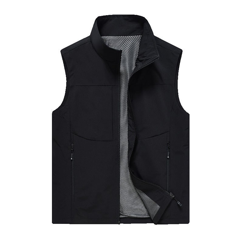 High-Grade Waistcoat Outdoor Multi-Pocket Casual Waistcoat Plus Size Loose Waterproof Quick-Drying Jacket Waistcoat Printable Logo - Image 5