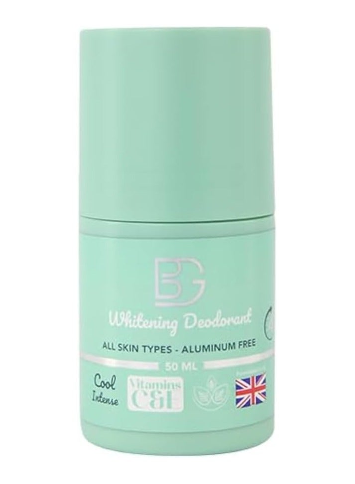 BG Whitening Roll-On Deodorant Cool Intense – Long Lasting Protection & Even Skin Tone, 50ml for Men & Women - Image 1