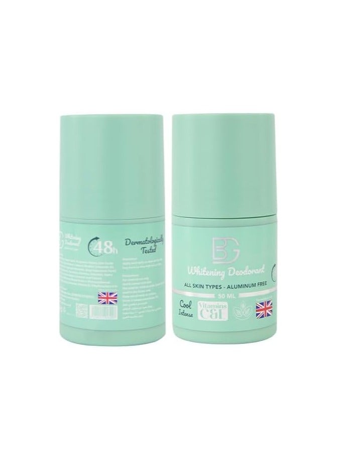 BG Whitening Roll-On Deodorant Cool Intense – Long Lasting Protection & Even Skin Tone, 50ml for Men & Women - Image 2