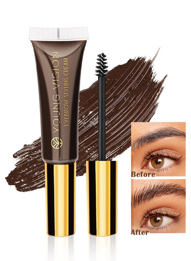 YOUNG VISION Eyebrow Styling Cream ，Long Lasting Eyebrow Setting Gel ，Waterproof and Sweat-Proof ，Eyebrow Repair Liquid Brows Styling Gel ，02#Dark Brown - Image 1