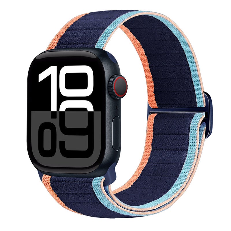 erorex For Apple Watch Series 10 46Mm Nylon Elastic Buckle Watch Band(Dark Navy Blue) - Image 1