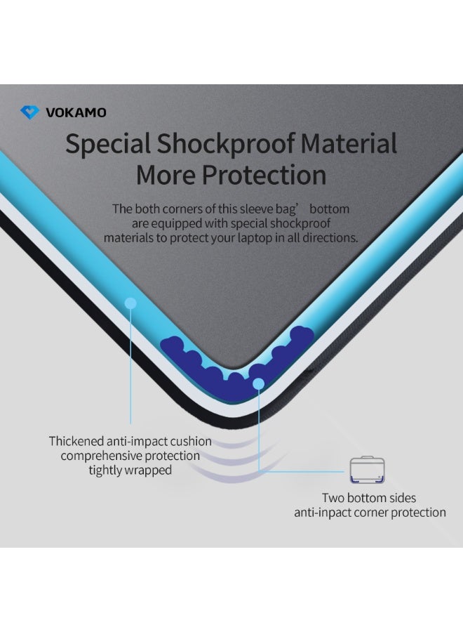 Vokamo Inbag Series Elegant Laptop Sleeve Bag for 14-inch - Black - Image 5