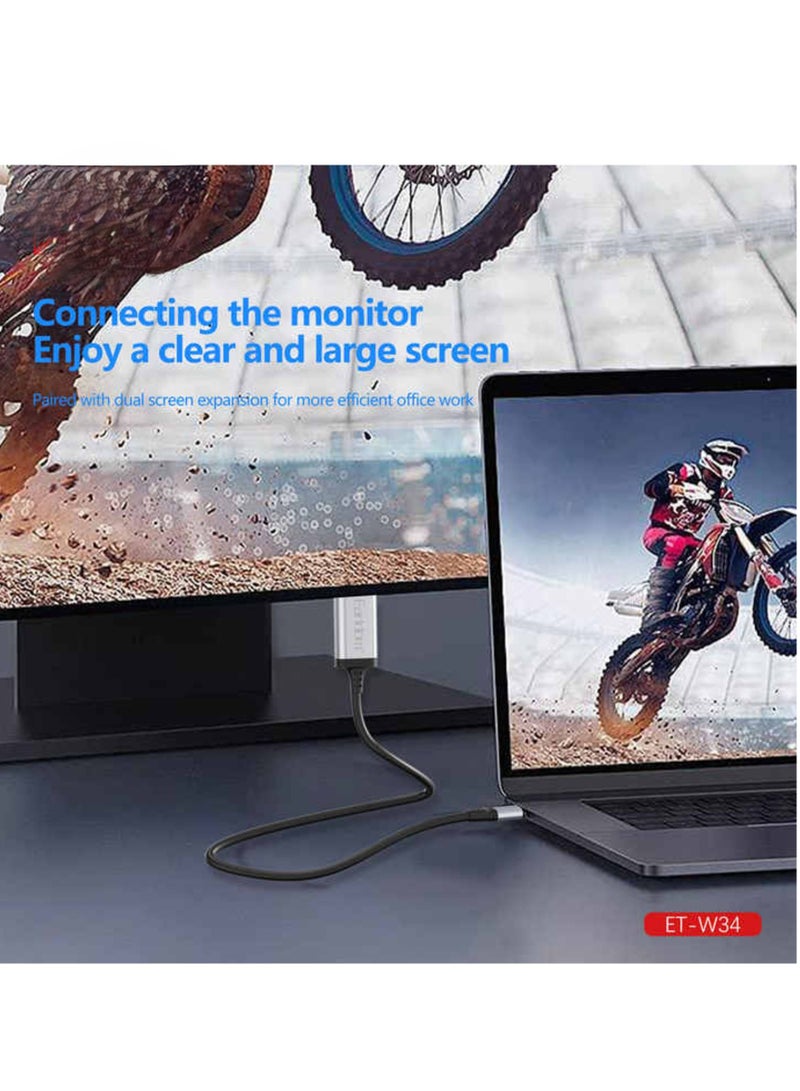 Earldom ET-W34 Type-C to HDMI 4K Adapter Cable, 2 Meters - Ultra HD Streaming Solution (Black) - Image 5