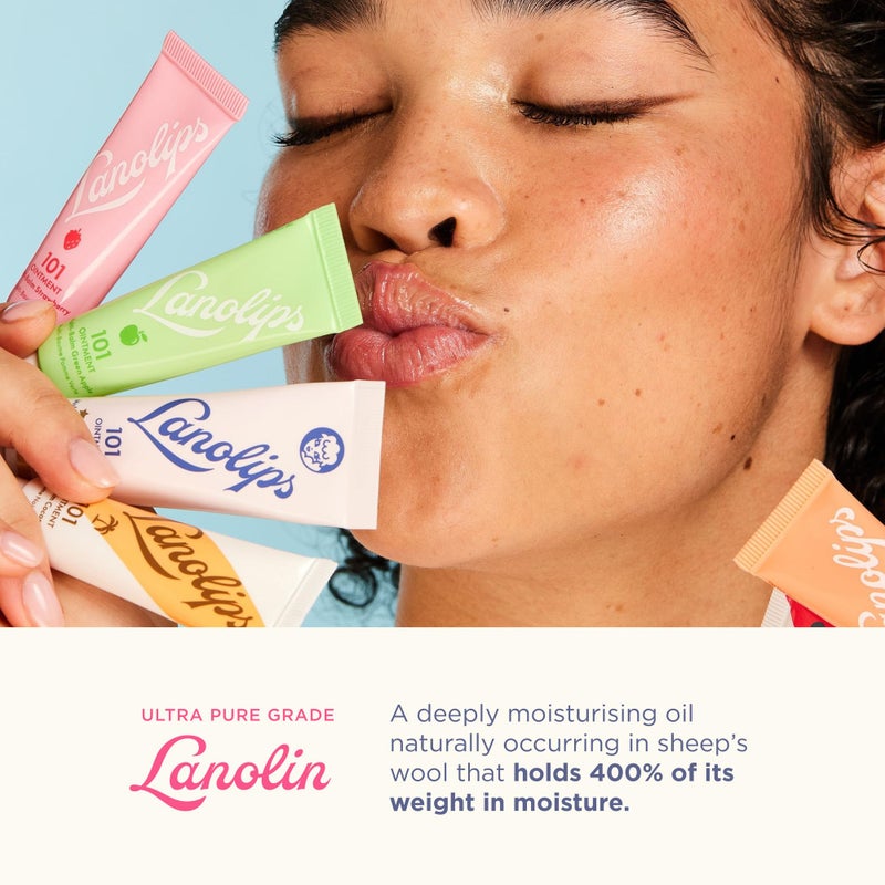Lanolips 101 Ointment - Lanolin Lip Balm for Smooth, Hydrated & Healthy Lips - Multipurpose Lip Ointment with Lanolin Oil for Dry Lips, Cuticles & More - Watermelon (0.52 oz) - Image 3