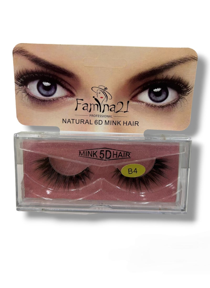 FAMINA21 Famina21 Natural 6D/5D Mink Hair Eyelashes - Set of 30 Models (B4) 