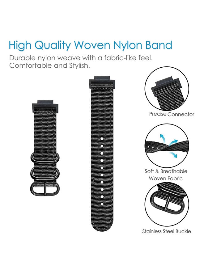 O Ozone Woven Nylon Strap Compatible With Xiaomi Smart Band 8 Pro , Quick Release Replacement Watch Bands for Men and Women - Black - Image 2