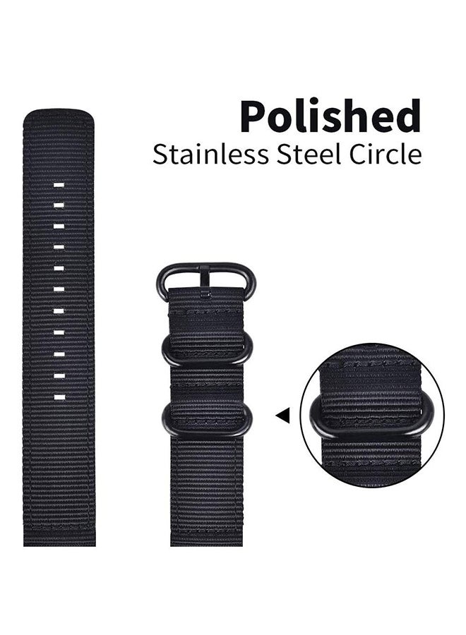 O Ozone Woven Nylon Strap Compatible With Xiaomi Smart Band 8 Pro , Quick Release Replacement Watch Bands for Men and Women - Black - Image 3