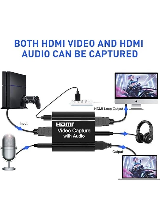 RIMAGE 4K HDMI Screen Capture Recorder for Laptop PC TV Set TOP Box DSLR Camcorder to Live SREAMING Gaming Teaching Video Conference Live Broadcasting Support USB 3.0 with Audio 3.5mm & HD Loop Out  - Image 2