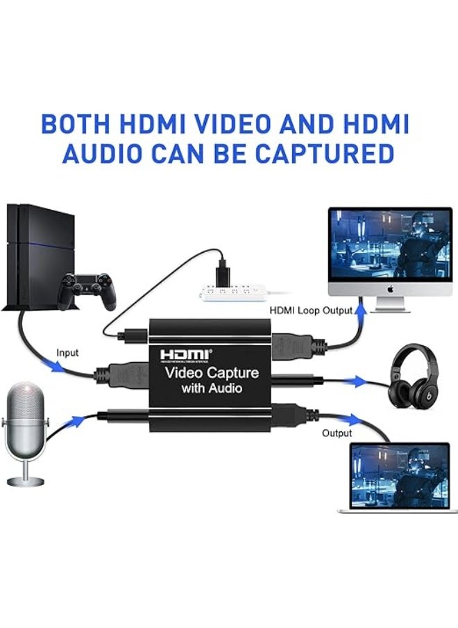 RIMAGE 4K HDMI Screen Capture Recorder for Laptop PC TV Set TOP Box DSLR Camcorder to Live SREAMING Gaming Teaching Video Conference Live Broadcasting Support USB 3.0 with Audio 3.5mm & HD Loop Out  - Image 5