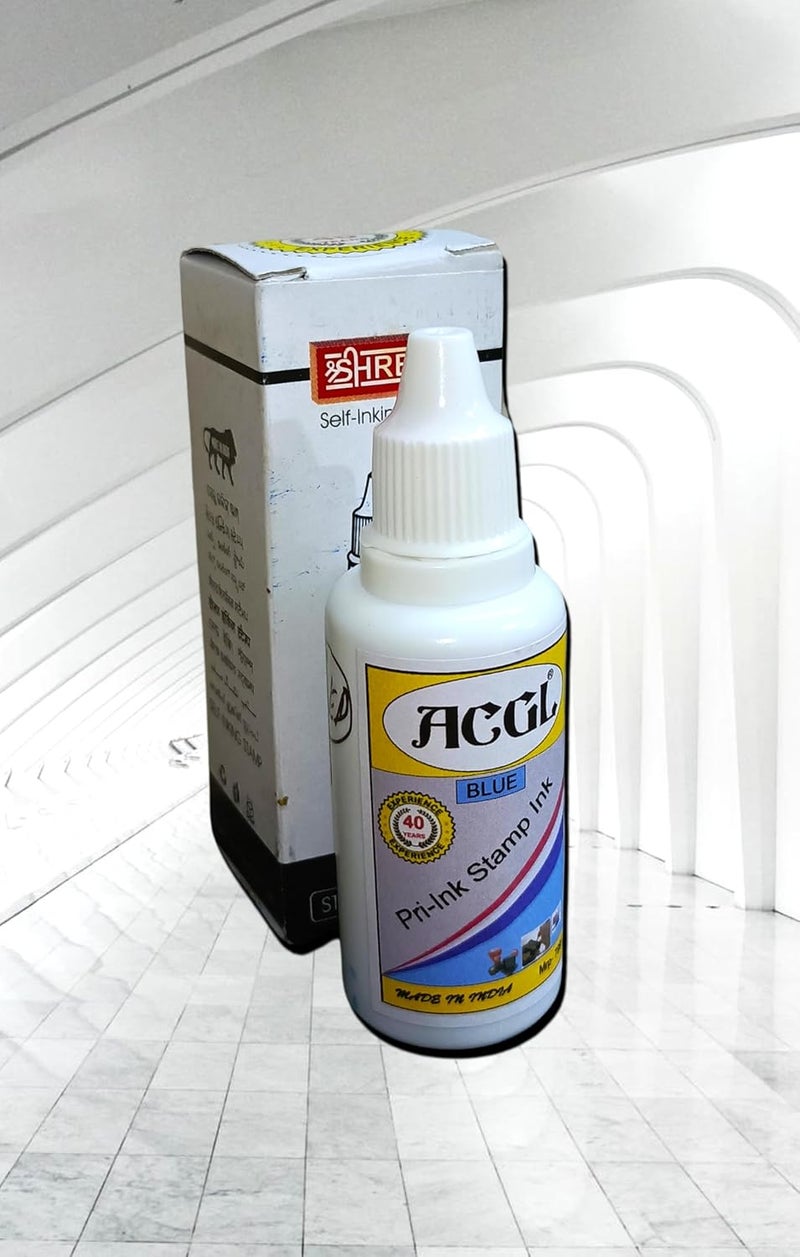 ACGL Stamp Ink Refill for Pre-Ink Stamps (30 ML, 1 PCS) (Blue) - Image 3