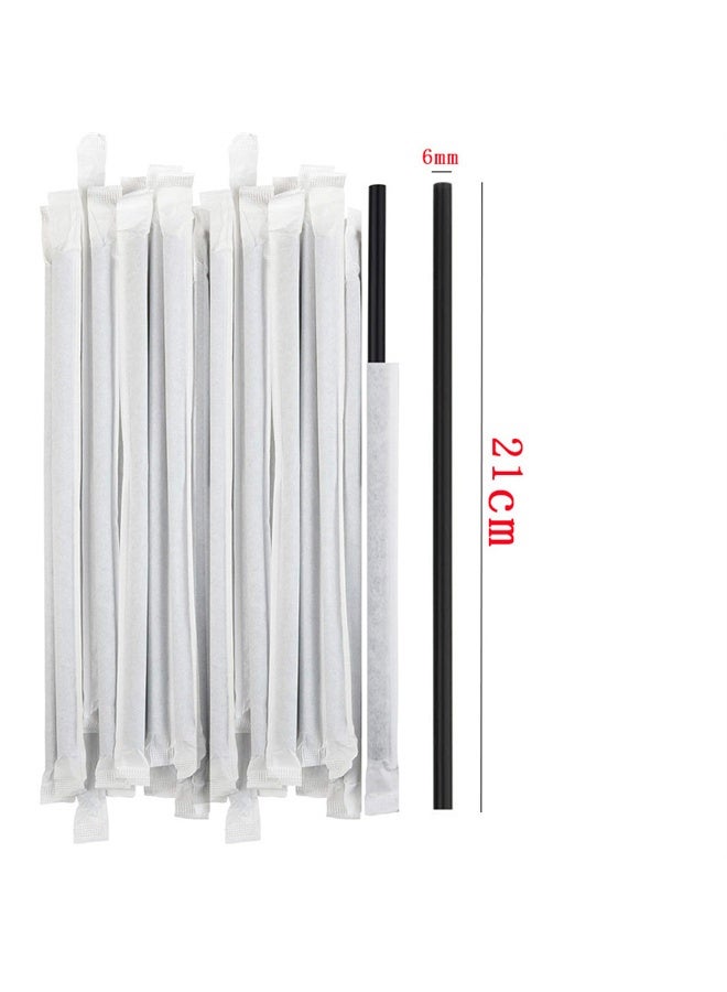 HOMESTAR 100-Piece long Individually Wrapped Disposable Plastic Drinking Straws 21 cm - Image 2