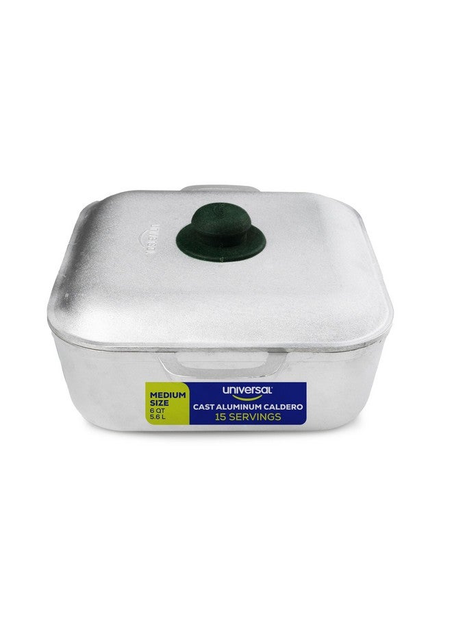 Universal Unique Square Caldero (6 Quart - 15 Cups), Stainless Aluminum Pot, Oven Safe, Even Heat Distribution and Fast Cooking Dutch Oven Pot with Lid, Ideal for Rice, French Fries, and More - Image 1