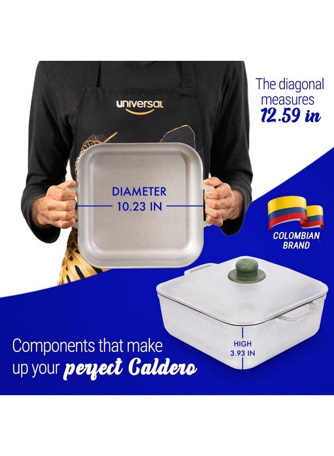 Universal Unique Square Caldero (6 Quart - 15 Cups), Stainless Aluminum Pot, Oven Safe, Even Heat Distribution and Fast Cooking Dutch Oven Pot with Lid, Ideal for Rice, French Fries, and More - Image 3