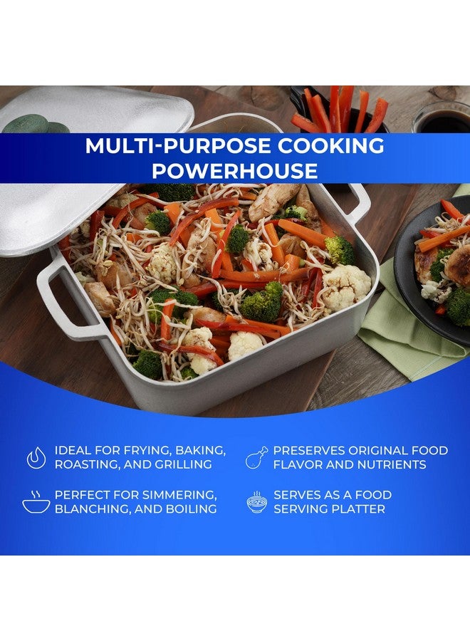 Universal Unique Square Caldero (6 Quart - 15 Cups), Stainless Aluminum Pot, Oven Safe, Even Heat Distribution and Fast Cooking Dutch Oven Pot with Lid, Ideal for Rice, French Fries, and More - Image 5