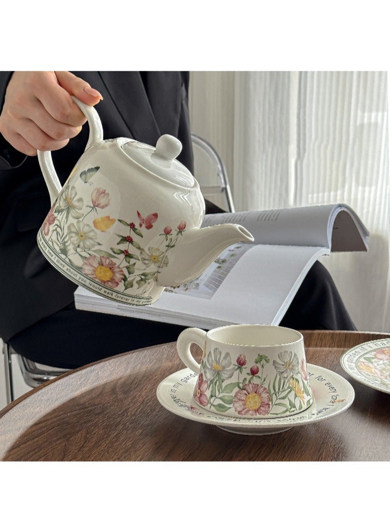 Aikanbo Ceramic Coffee Cup and Saucer Gift Box Set，Vintage Floral Design，Perfect for Espresso，Tea or Coffee Lovers， Gift Boxed for Home，Office or Special Occasion (Sunflowers bloom) - Image 5