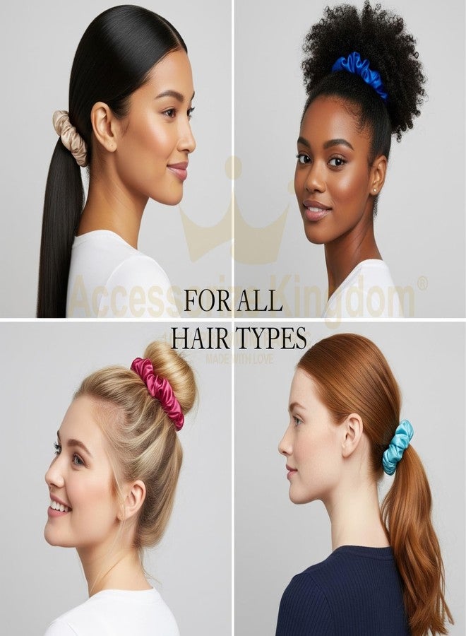 Accessorize Kingdom® Premium Hair Scrunchies for Women| Scrunchies for Girls | Scrunchies for Thick, Curly, & Fine Hair | Soft & Smooth Hair Ties (Peach, Pack of 12) - Image 5