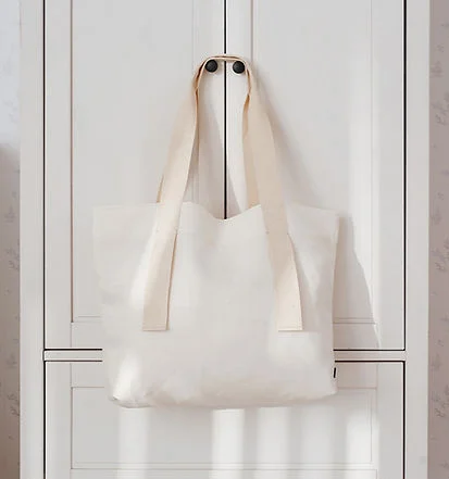 أوه نو Linen Tote Bag - White, Ooh Noo