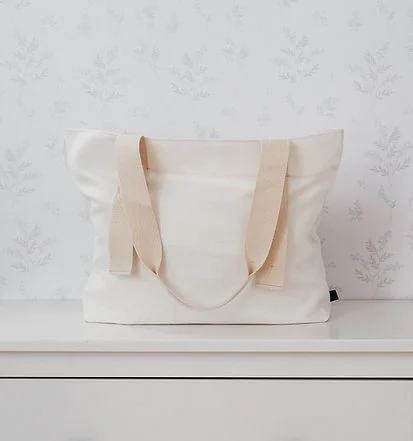 أوه نو Linen Tote Bag - White, Ooh Noo