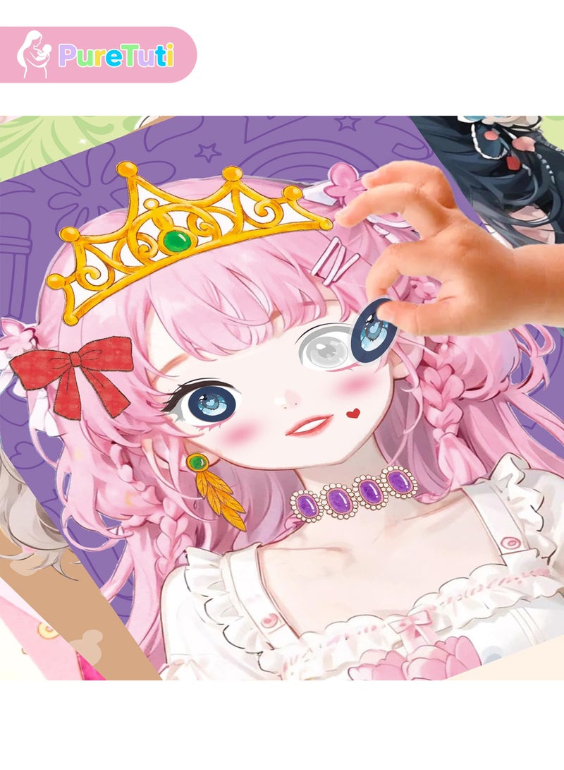 PureTuti Princess Makeup Stickers Toys Kit for GirlsBlush, Paper Makeup DIY Girls Toy Kit, Eyeshadow Paper Crafts, Cute Princess Diamond Painting, Ideal Birthday Gift for Girls Ages 4 5 6 7 8 9+ Year Old - Image 5