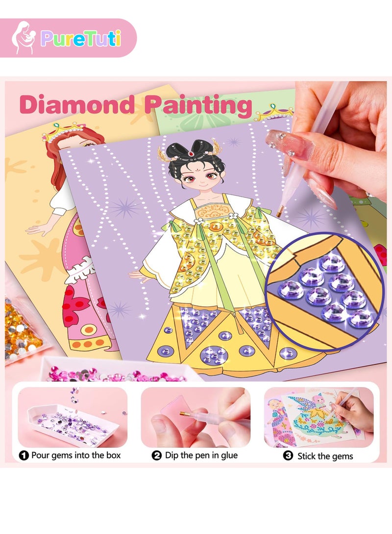 PureTuti Princess Makeup Stickers Toys Kit for GirlsBlush, Paper Makeup DIY Girls Toy Kit, Eyeshadow Paper Crafts, Cute Princess Diamond Painting, Ideal Birthday Gift for Girls Ages 4 5 6 7 8 9+ Year Old - Image 4