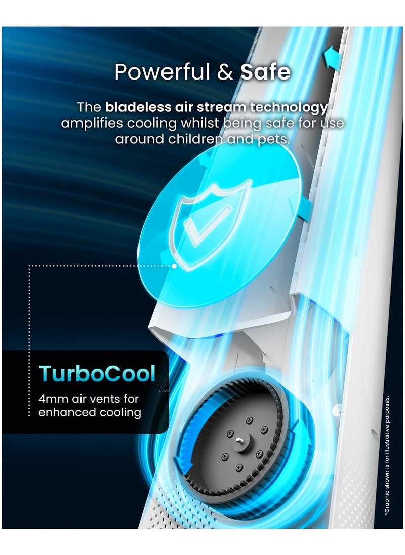 Pro Breeze - 40 inch Bladeless Tower Fan with DC Motor - Ultra Quiet Fan with Remote Control, LED Display, 6 Fan Speeds, 5 Operation Modes, 60° Automatic Oscillation & 7H Timer - Image 1