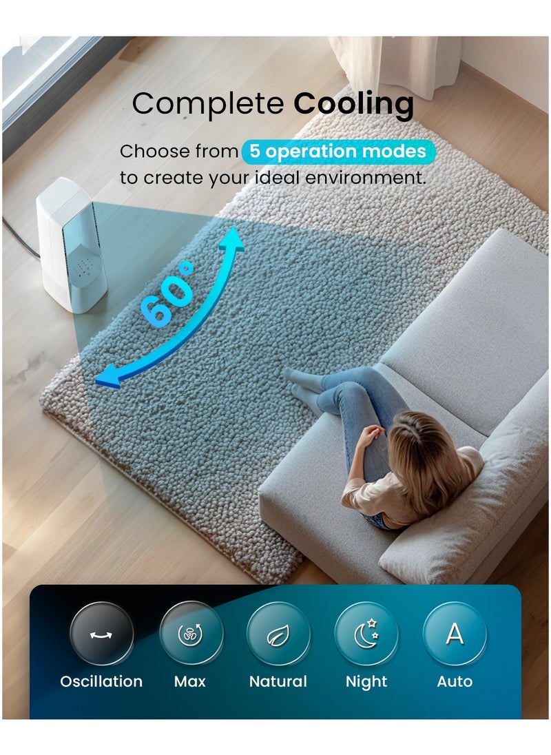 Pro Breeze - 40 inch Bladeless Tower Fan with DC Motor - Ultra Quiet Fan with Remote Control, LED Display, 6 Fan Speeds, 5 Operation Modes, 60° Automatic Oscillation & 7H Timer - Image 1