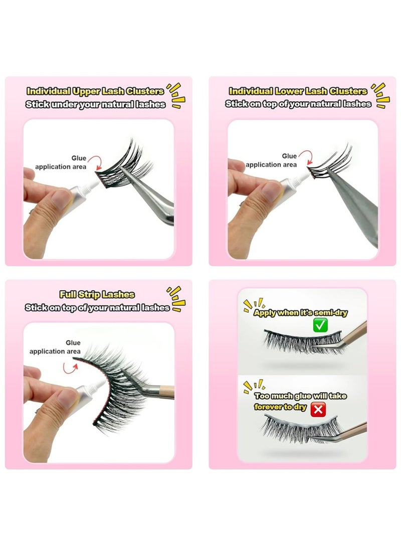 LLASIDO Lash Extension Kit DIY 300pcs Lash Clusters Eyelash Extension Kit,Individual Lashes Kit with Lash Bond and Seal, Lash Tweezers for Self Use (30D&40D&50D, 300pcs, 10-16mm, Kit) - Image 5