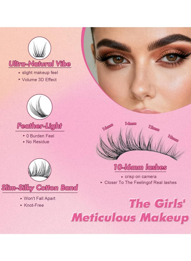 LLASIDO Lash Extension Kit DIY 300pcs Lash Clusters Eyelash Extension Kit,Individual Lashes Kit with Lash Bond and Seal, Lash Tweezers for Self Use (30D&40D&50D, 300pcs, 10-16mm, Kit) - Image 2