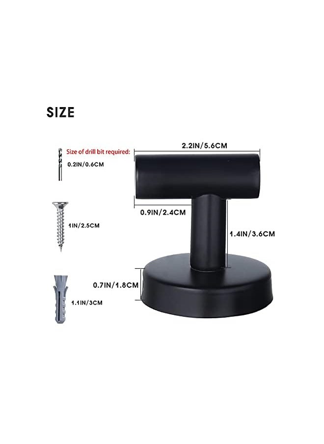 Zaboon Hooks Bathroom Coat Hook Robe Hook Stainless Steel Heavy Duty Door Hanger Towel Robe Clothes Cabinet Closet Sponges Wall Hook For Bathroom Bedroom Kitchen Hotel Pool 4 Packs Matte Black  - Image 2