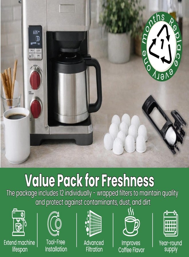 Wangenbro 12 Pack WGCM350 Activated Carbon Water Filter Pods Replacement for Wolf Gourmet Coffee Maker System - Compatible with WGCM100S WGCM110S WGCM120S - Image 5