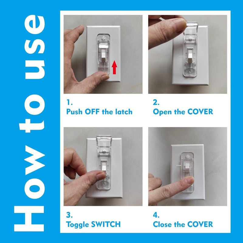 LRANFOW 2 Light Switch Guard Cover, Baby Proof Wall Switch Cover Guard for Toggle Light Switch Protects Your Lights or Circuits from Being Accidentally Turned On or Off - Image 5