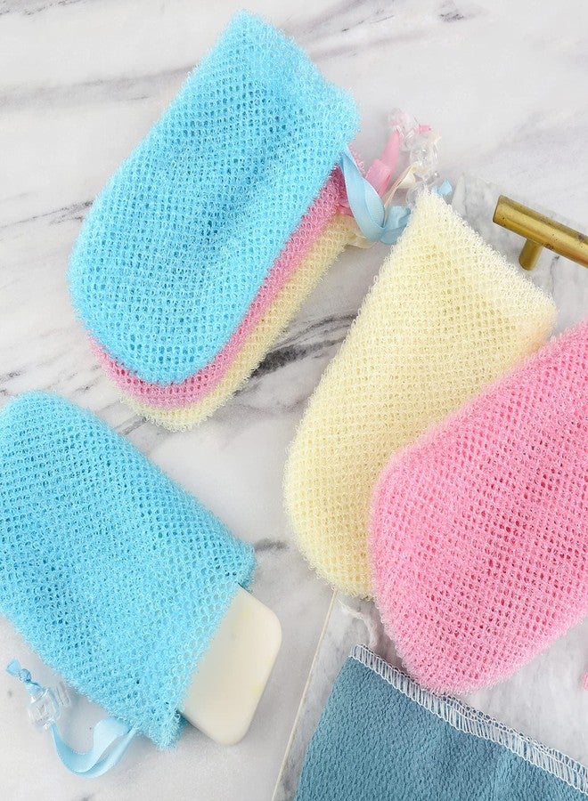 Linkidea 6 Pack Exfoliating Mesh Soap Bag Saver Set, Wholesale Nylon Bar Pouch with Drawstring, Body Scrubber Pocket Holder for Bath Shower - Image 5